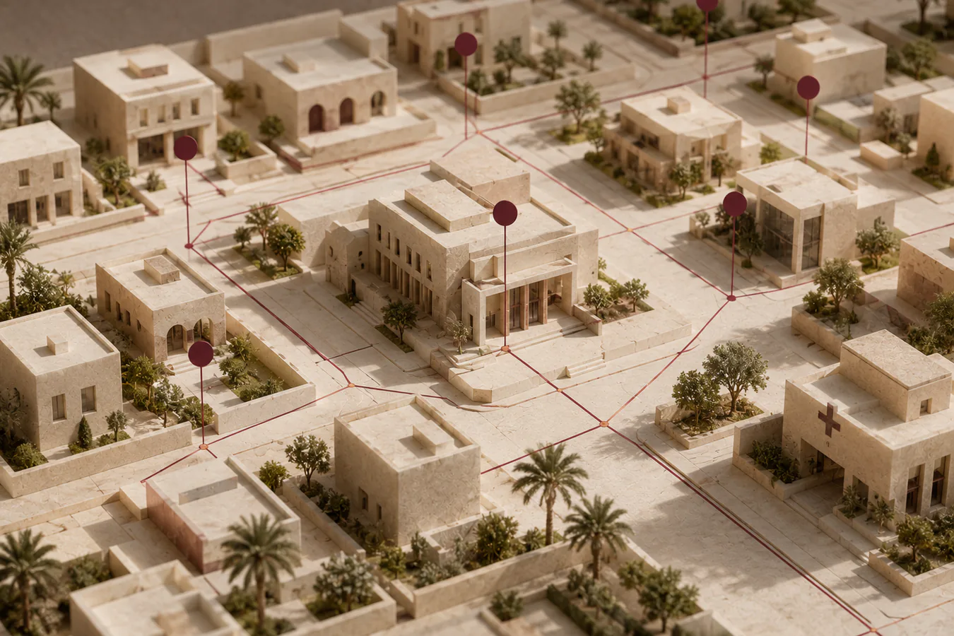 Conceptual Bahrain local-search map network